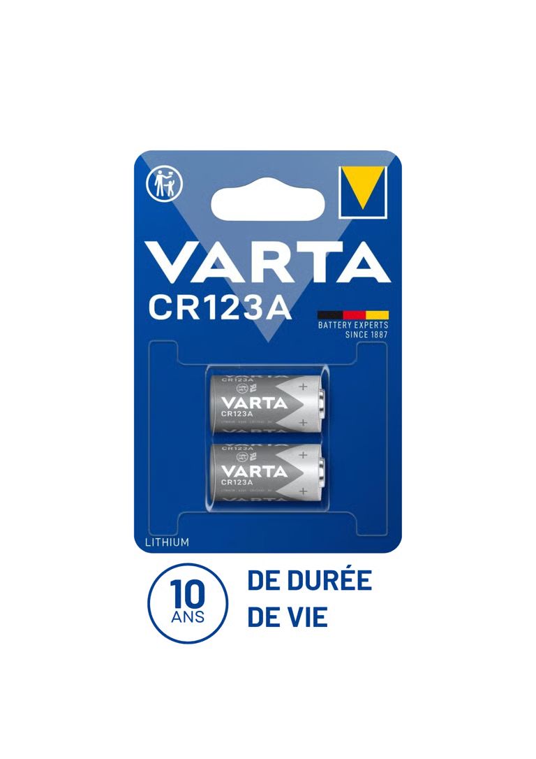 VARTA CR123A (3V) – La Pile Premium Longue Durée & Haute Fiabilité pour Serrure OneKee (Lot de 2)