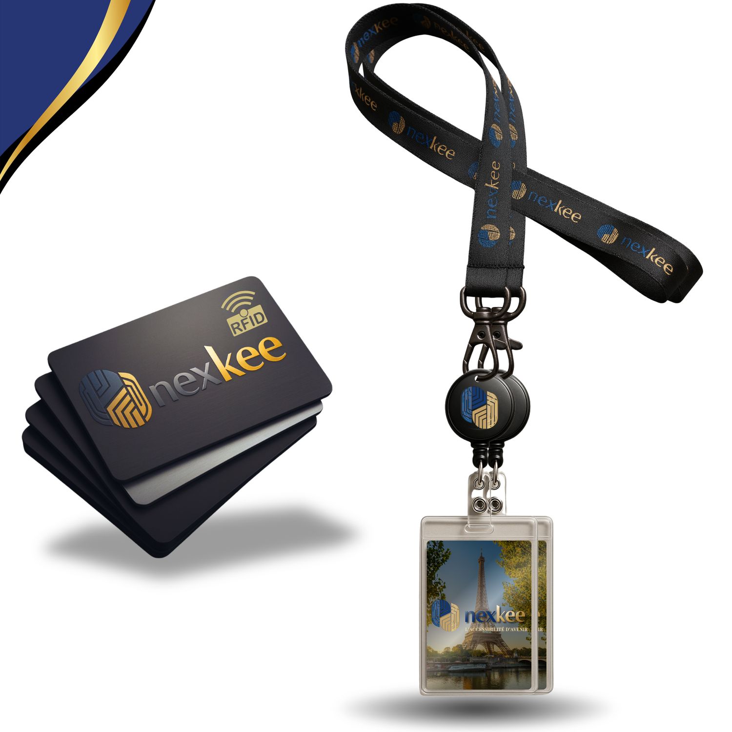 Keepass+ : Carte d’accès Premium | RFID 1K 13,56 MHz | avec option collier porte-badge