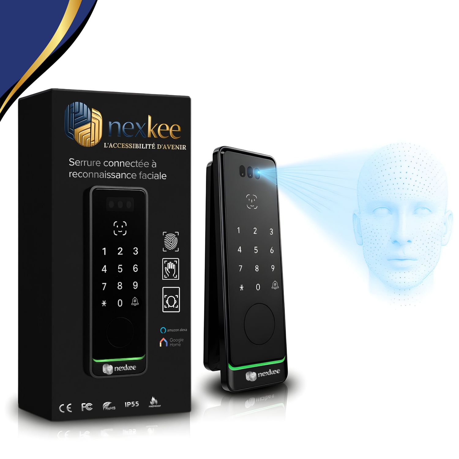 OneKee Vision : Serrure Connectée à reconnaissance faciale | avec option visiophone intégrée