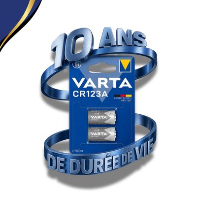 VARTA CR123A (3V) – La Pile Premium Longue Durée & Haute Fiabilité pour Serrure OneKee (Lot de 2)