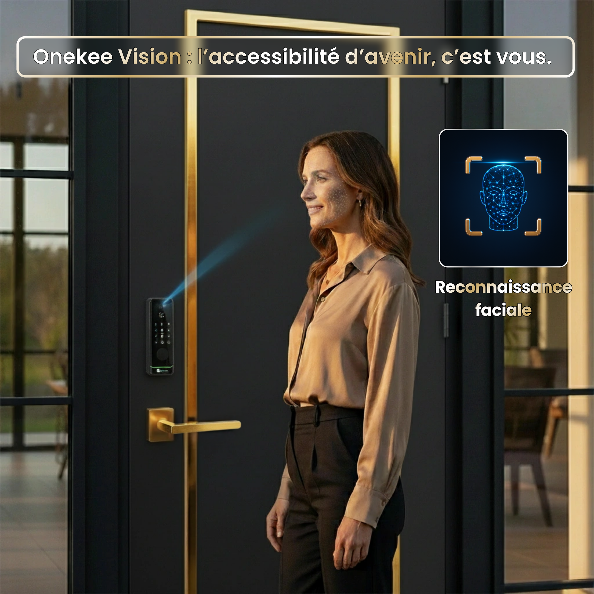 OneKee Vision : Serrure Connectée à reconnaissance faciale | avec option visiophone intégrée