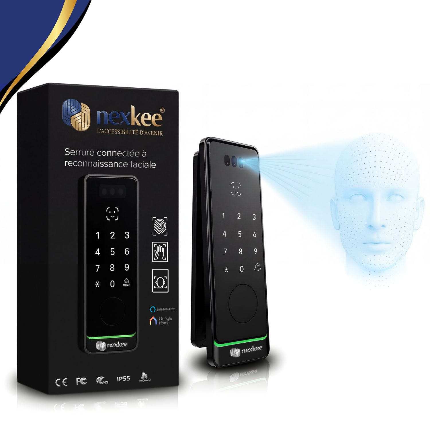 OneKee Vision : Serrure Connectée à reconnaissance faciale | avec option visiophone intégrée