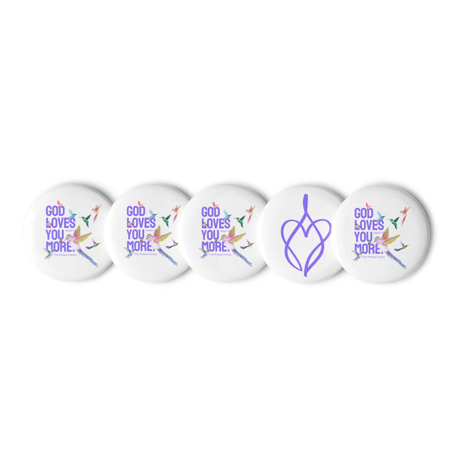 The Phillips Family Line - Set of pin buttons