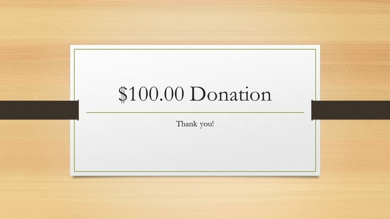 Non-Event Fundraiser - $100.00