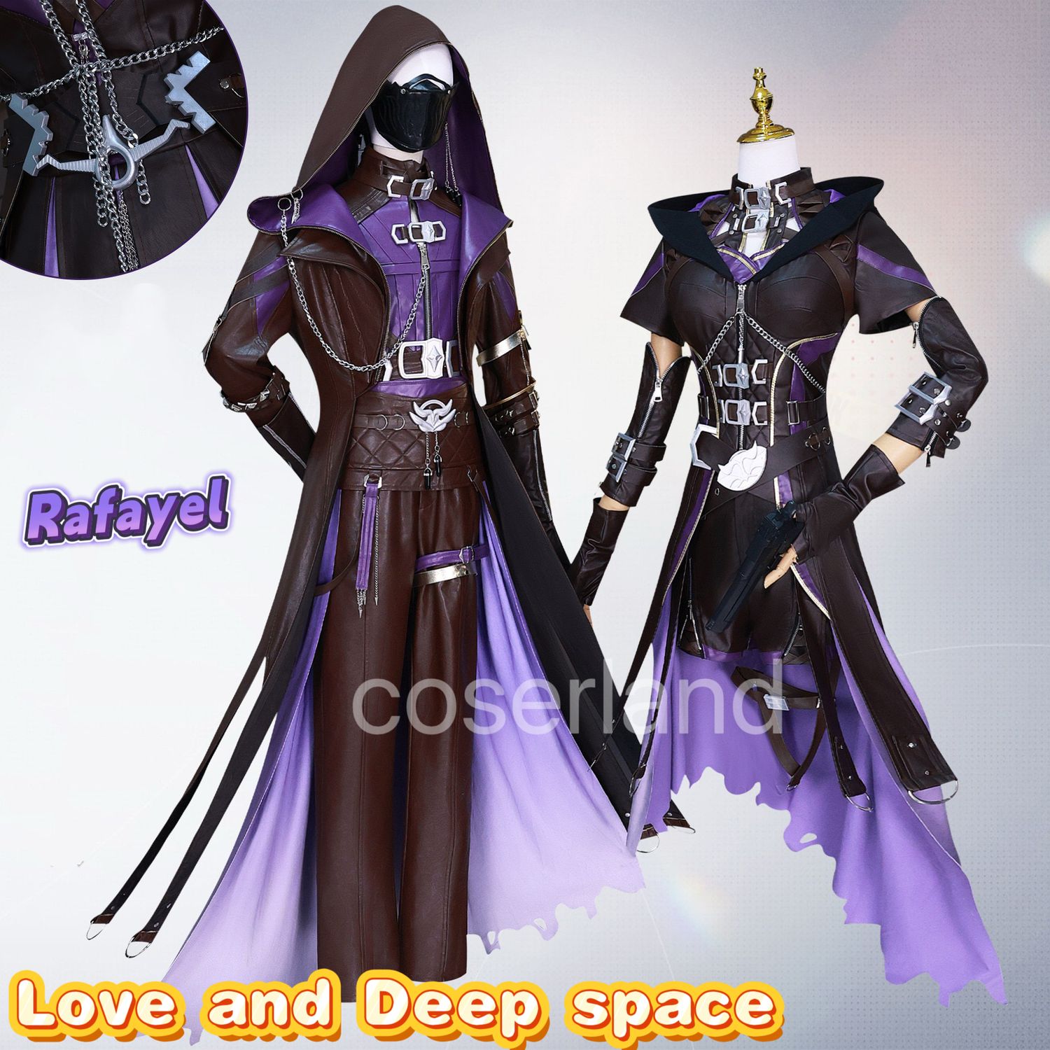 Rafayel Cosplay Costume Love&amp;Deep Space Battle Suit Dark Night