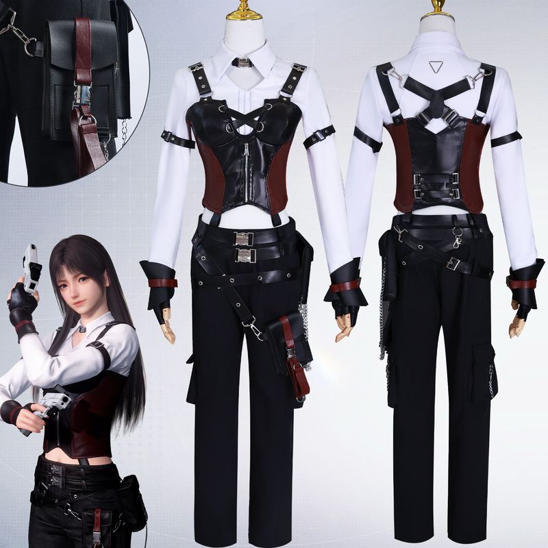 Love and deepspace Cosplay Costume MC Hunter Suit Shirt and Vest with Trousers and Gloves