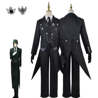 Black Butler Sebastian Cosplay Costume &amp;Wig