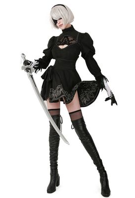 NieR:Automata Cosplay Costume&amp;Wig YoRHa No.2 Type B 2B