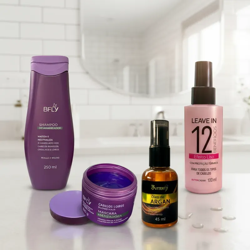 Combo Linha Cabelo Bfly - Sh + Másc + O.argan + Leave In