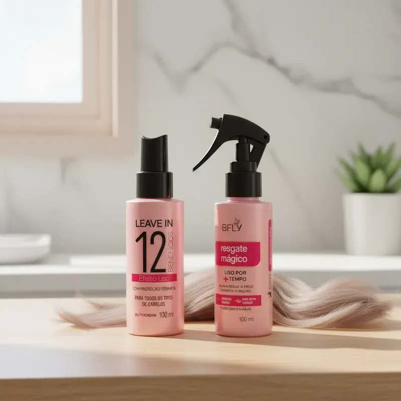 Combo Cabelos Lisos Bfly : Leave-in + Fluido Resgate