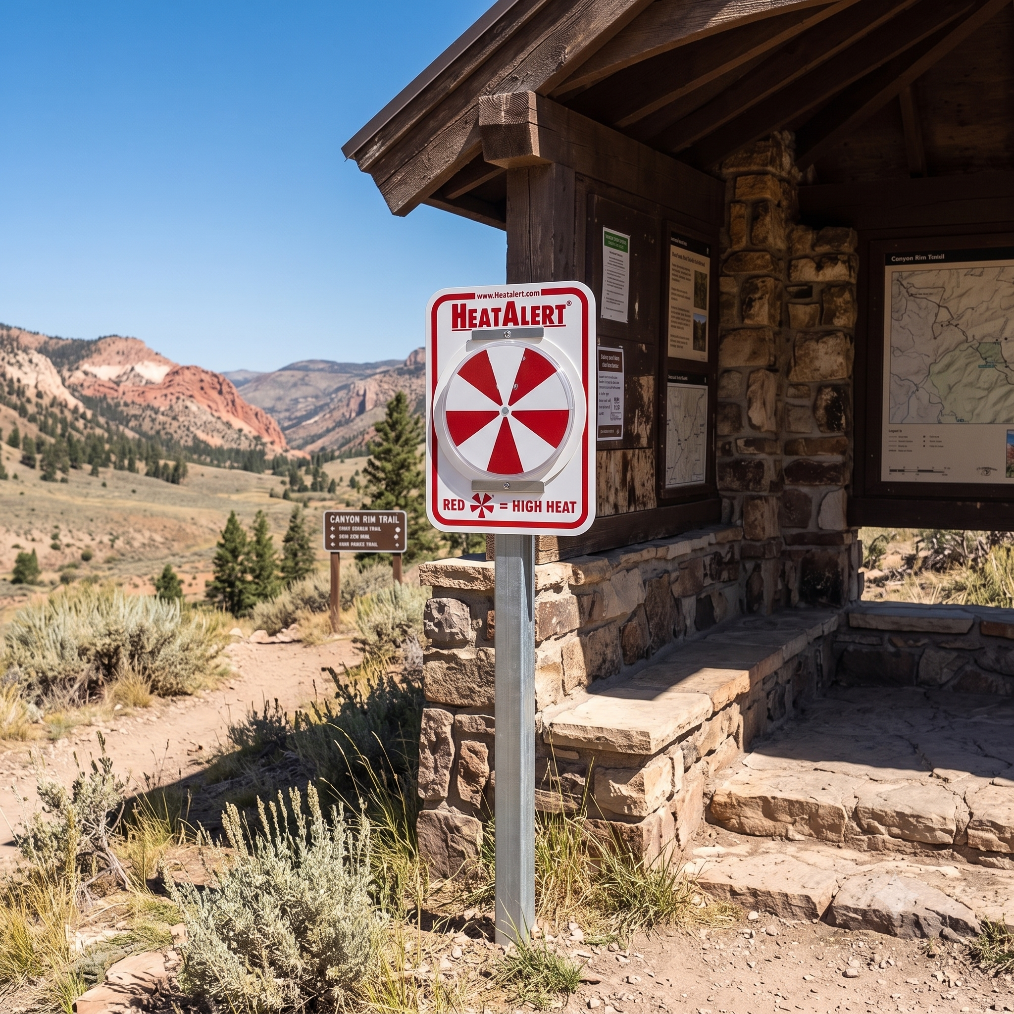 HeatAlert Sign with 6' Aluminum Post