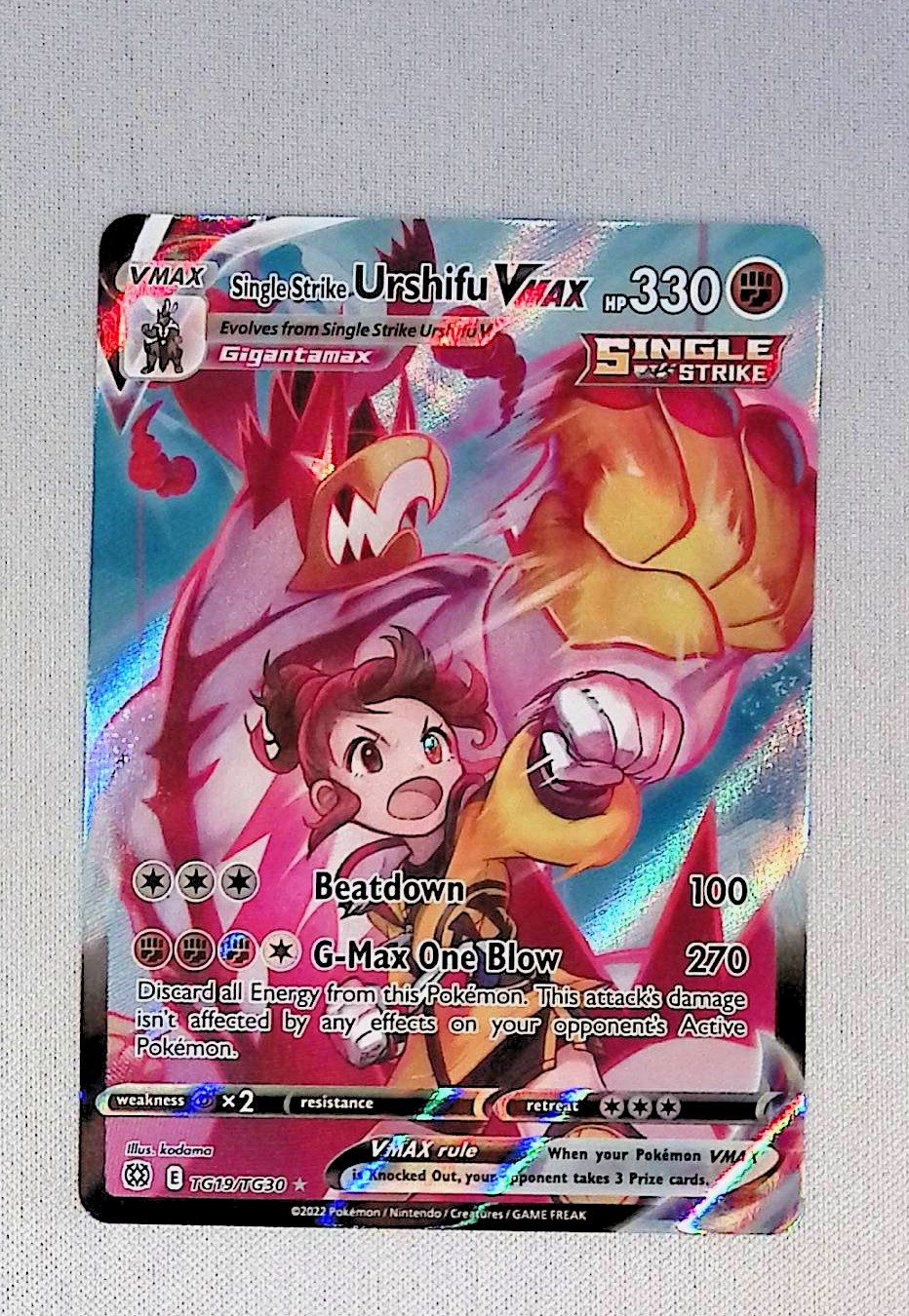 single strike urshifu vmax  tg19/tg30