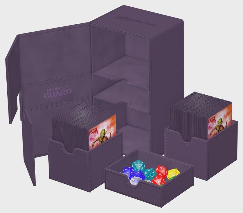 Deck box Flip n' tray, Deck Box Type: Twin Flip'n'Tray 200+ -- Purple