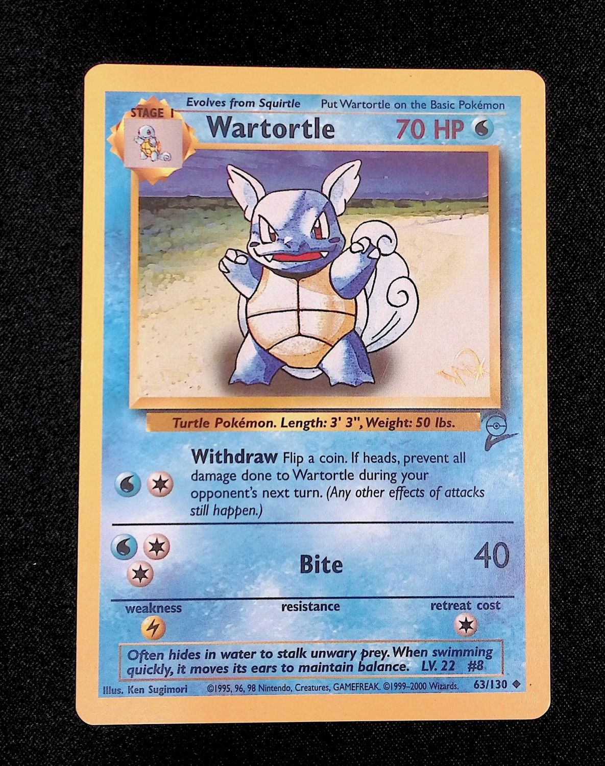 Wartortle 63/130 W Stamped