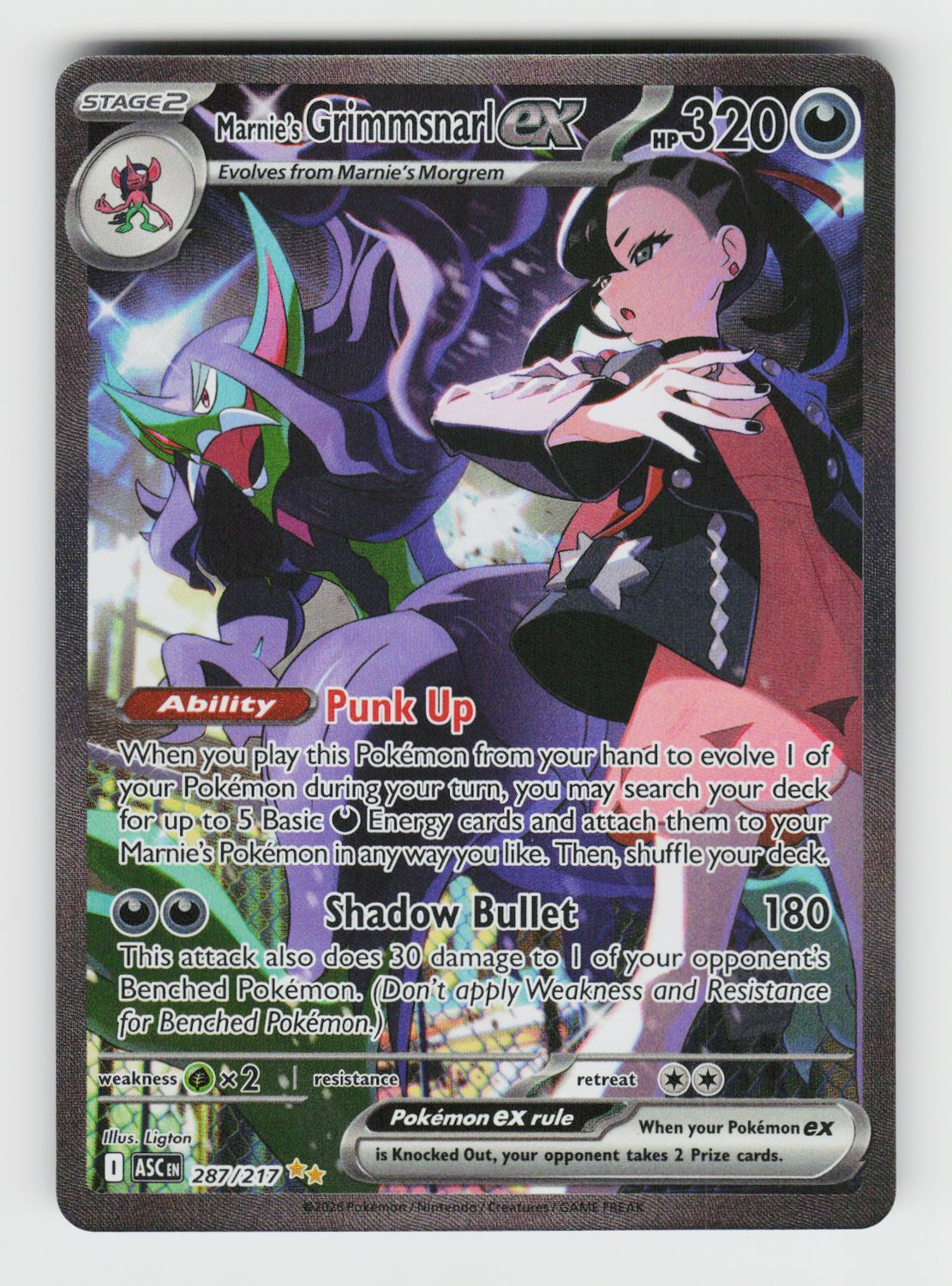 Marnie's Grimmsnarl ex - 287/217 A