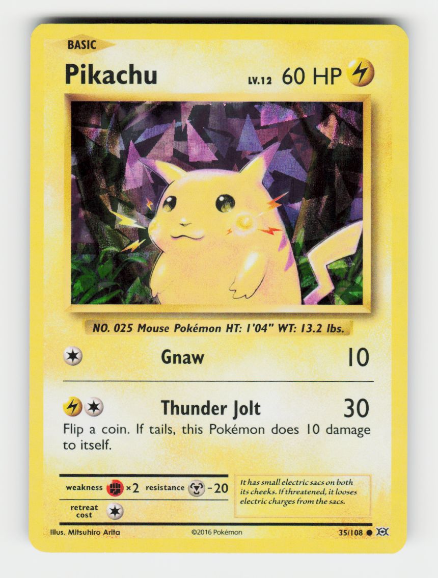 Pikachu - 35/108 (Cracked Ice Holo) - 035/108 - Holo