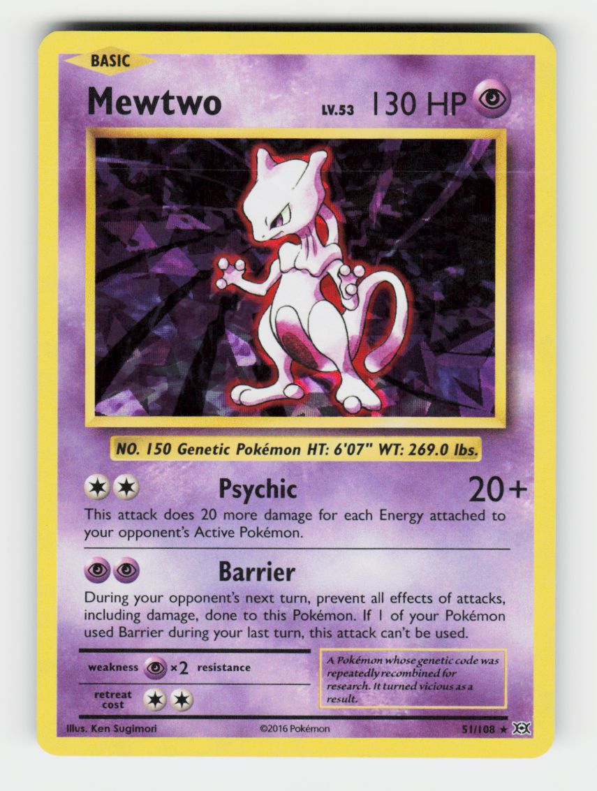 Mewtwo - 51/108 (Cracked Ice Holo) - 051/108 - Holo