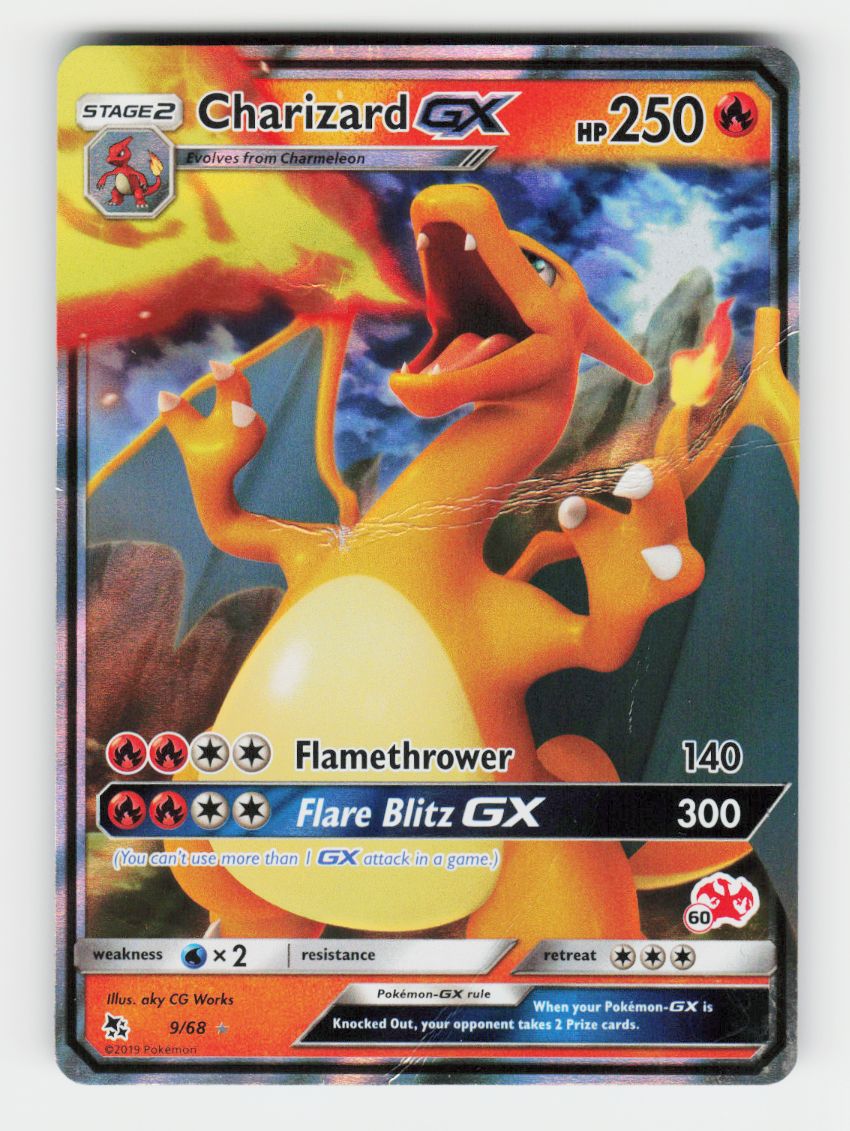 Charizard GX - 9/68 (#60 Charizard Stamped) - 009/068 - Holo