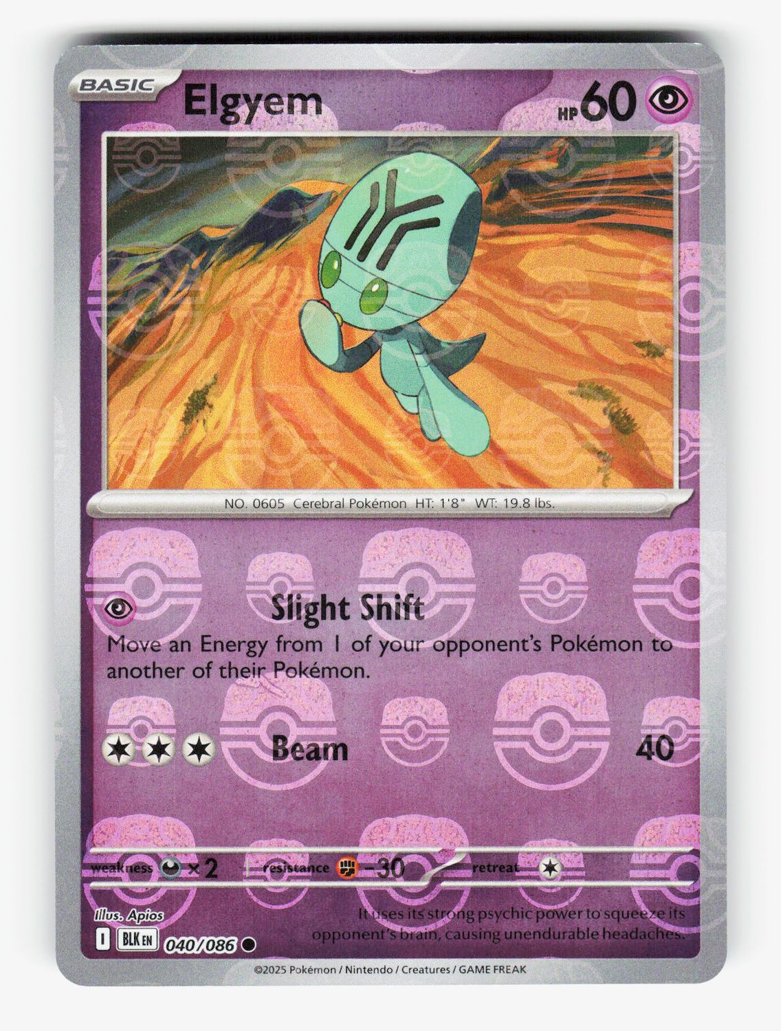 Elgyem (Master Ball Pattern) - 040/086