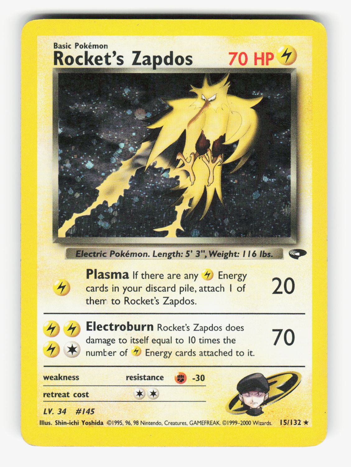 Rocket's Zapdos - Unlimited Holofoil - 015/132
