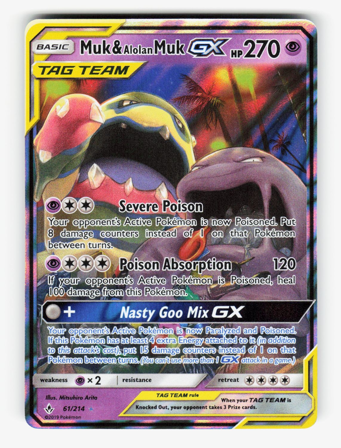 Muk &amp; Alolan Muk GX - 61/214 - Holofoil