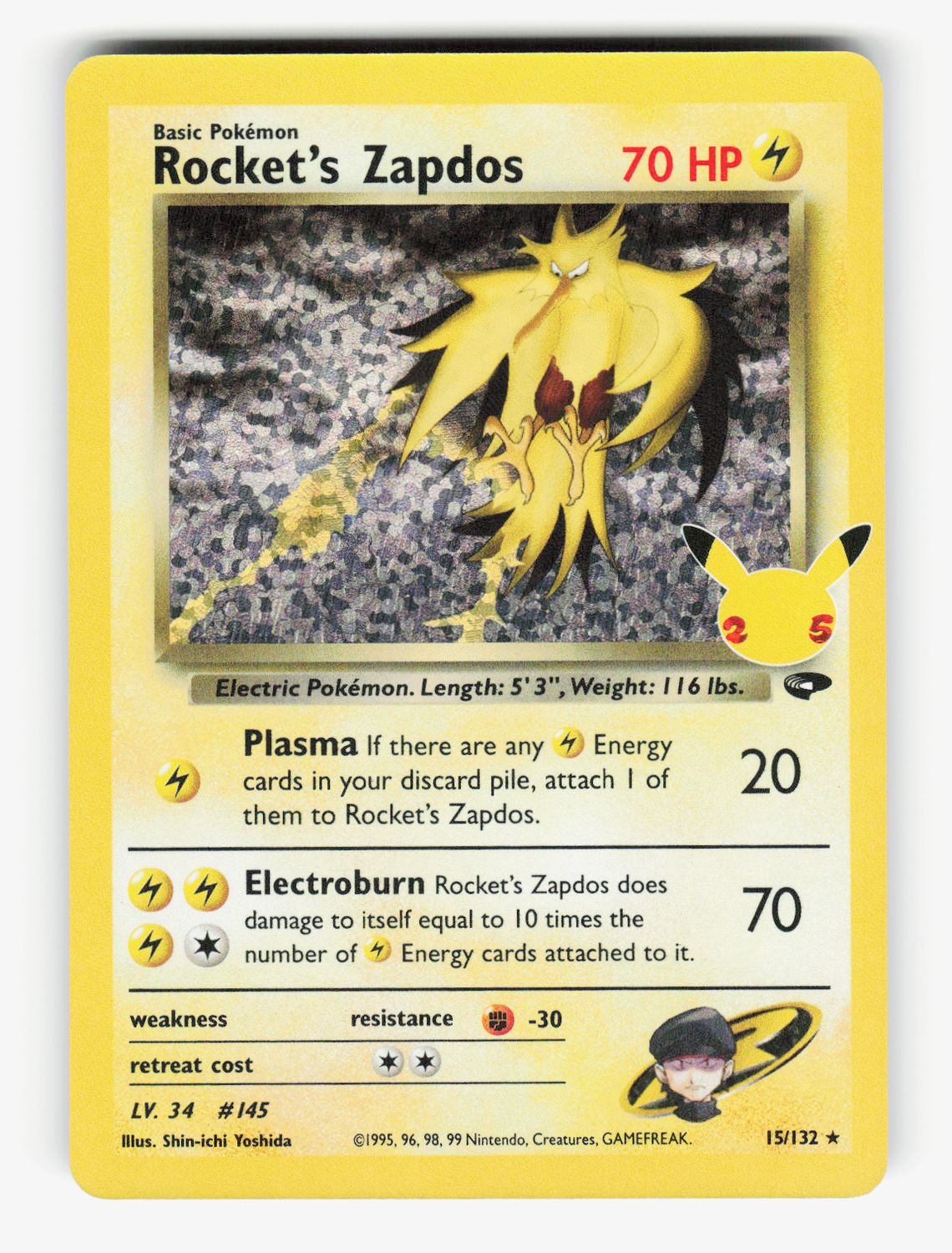 Rocket's Zapdos - 15/132 - Holofoil