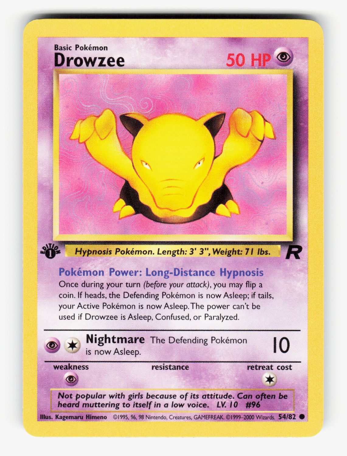 Drowzee - 54/82 - 1st Edition Normal - A