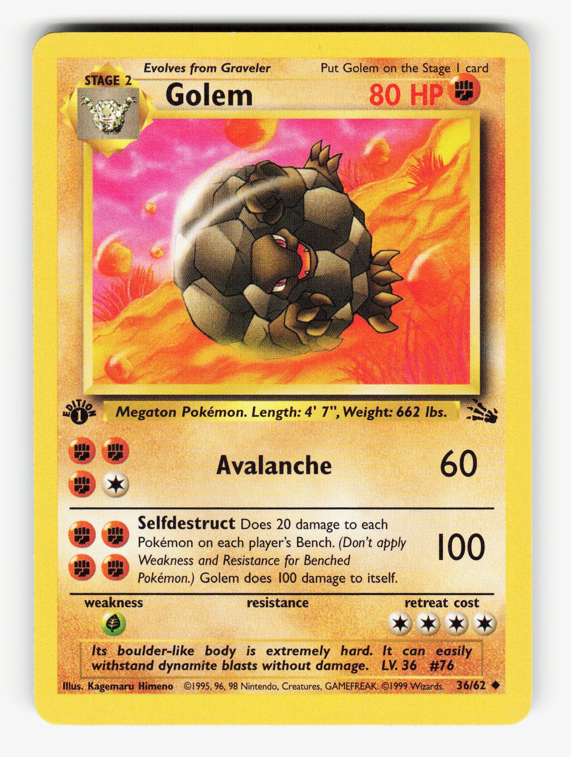 Golem - 36/62 - 1st Edition Normal