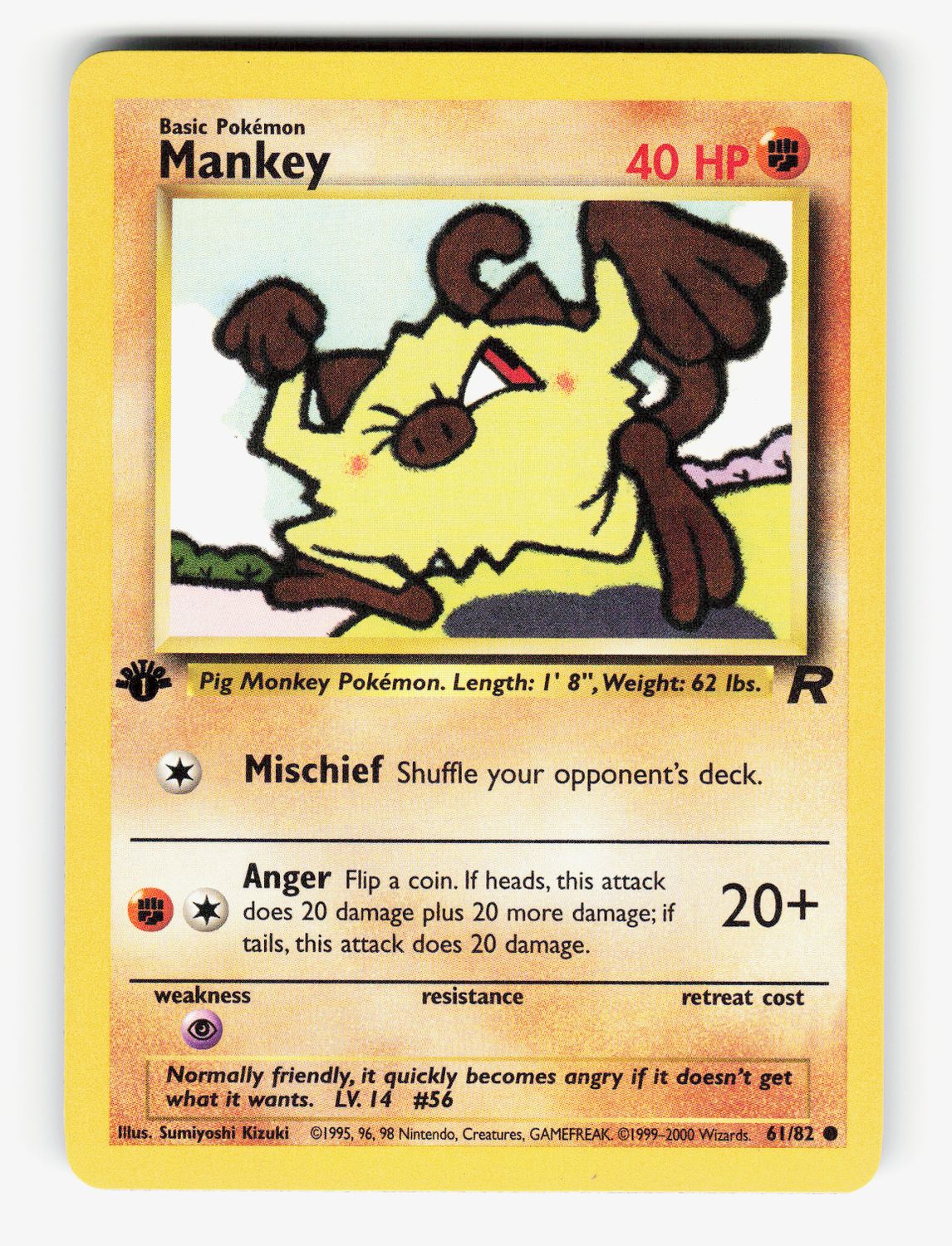 Mankey - 61/82 - 1st Edition Normal