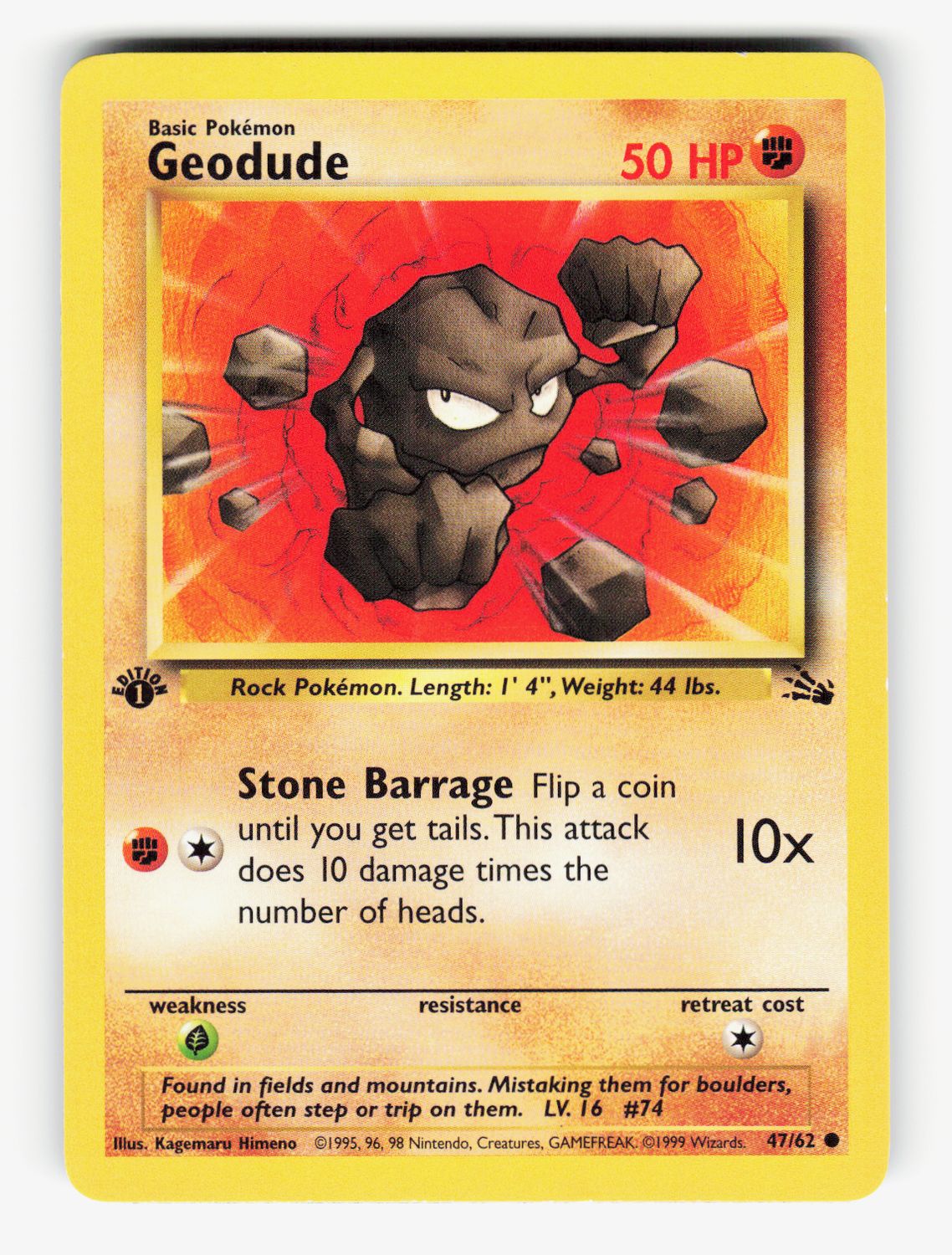 Geodude - 47/62 - 1st Edition Normal