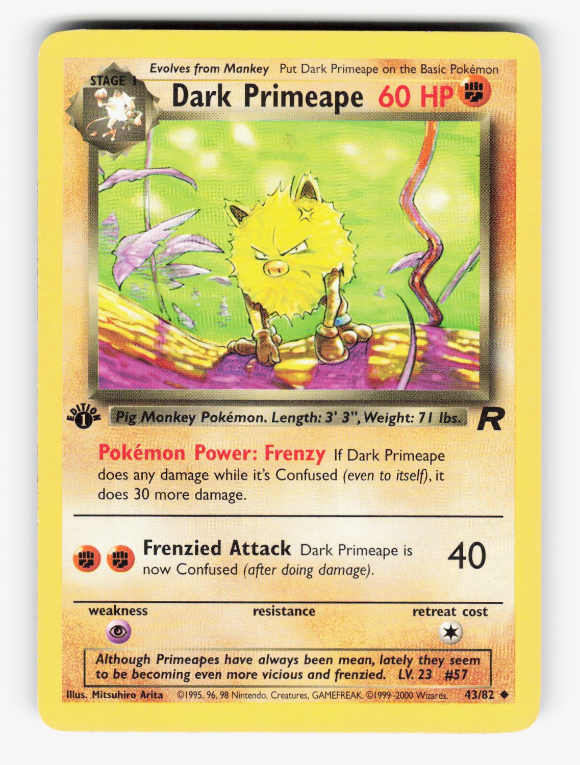 Dark Primeape - 43/82 - 1st Edition Normal - A