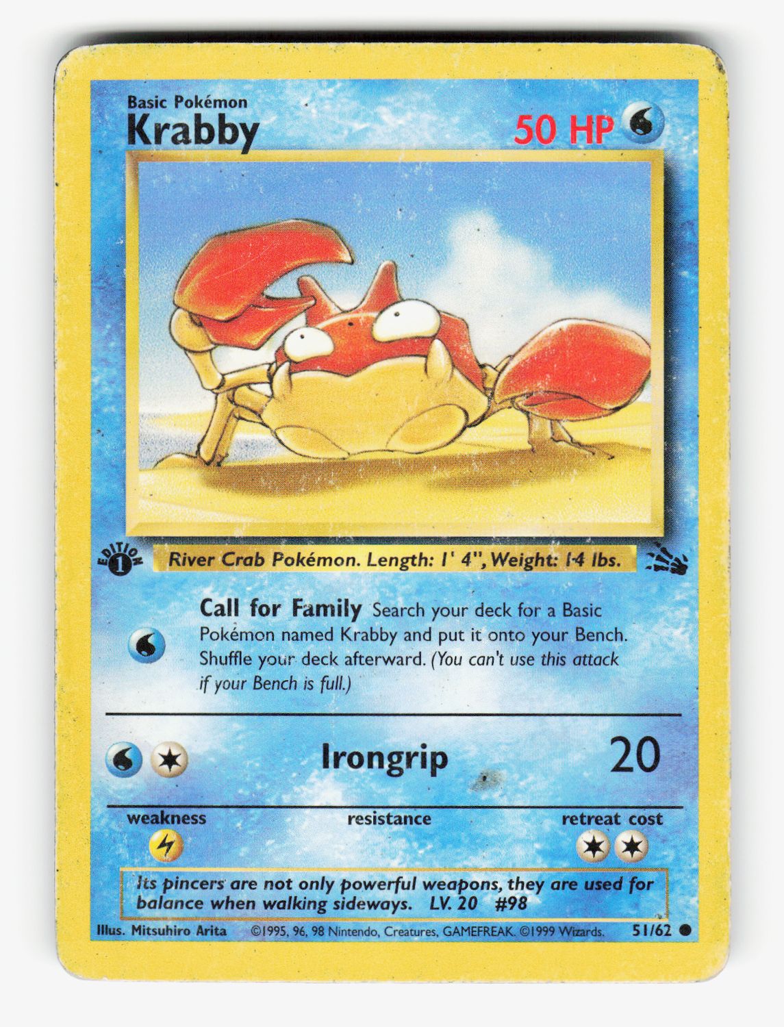Krabby - 51/62 - 1st Edition Normal