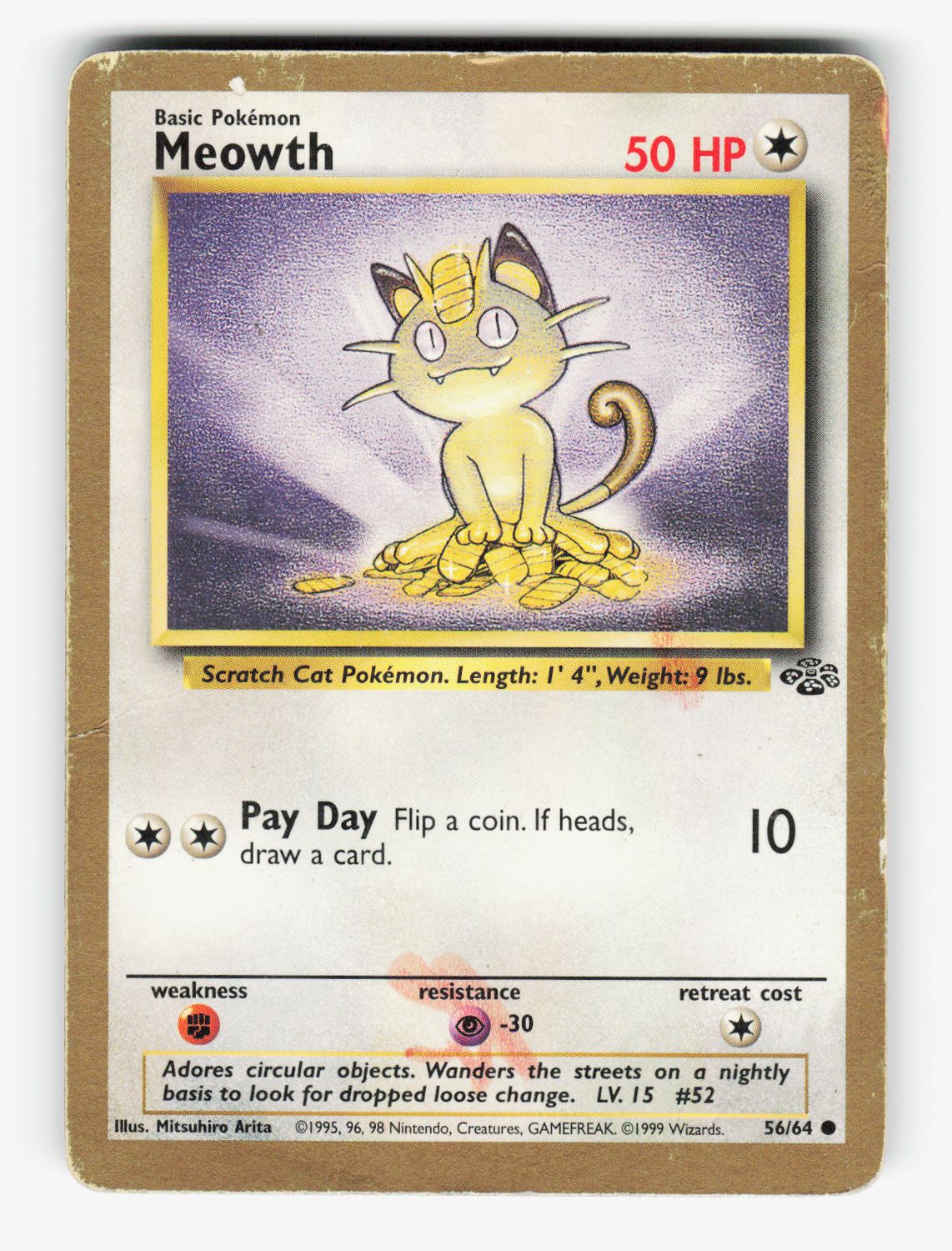Meowth - 56/64 (Gold Bordered Promo) - Normal - B