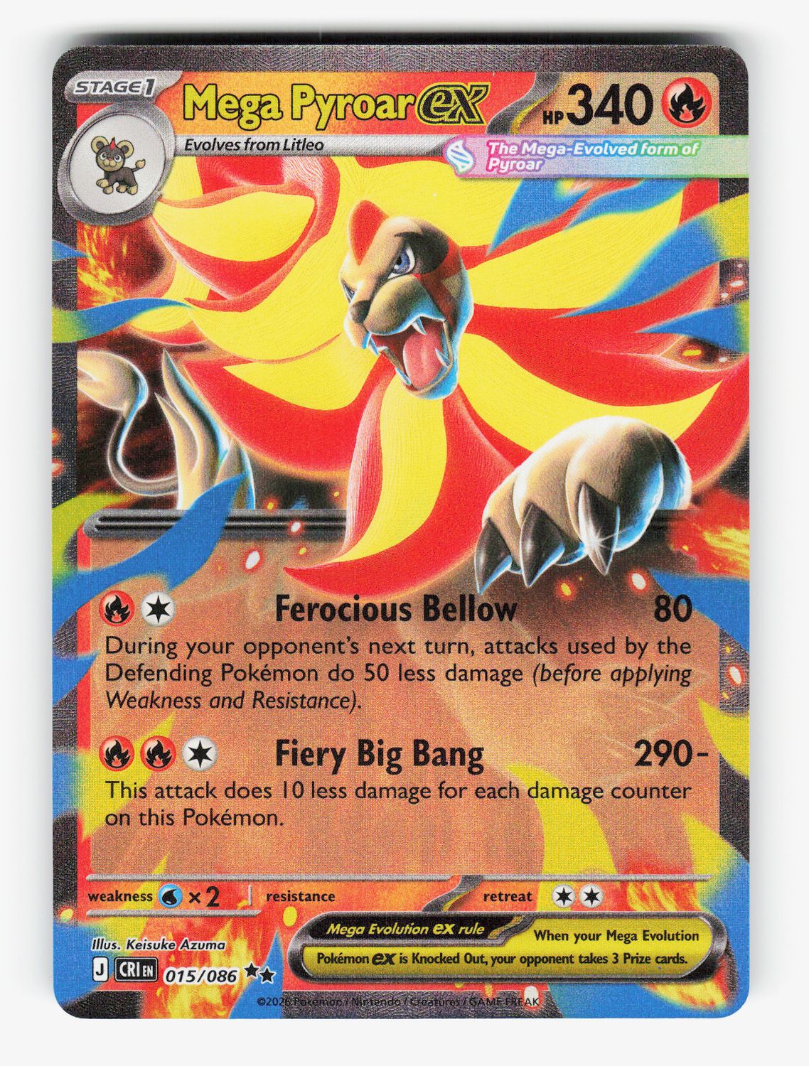 Mega Pyroar ex - 015/086 - Holofoil