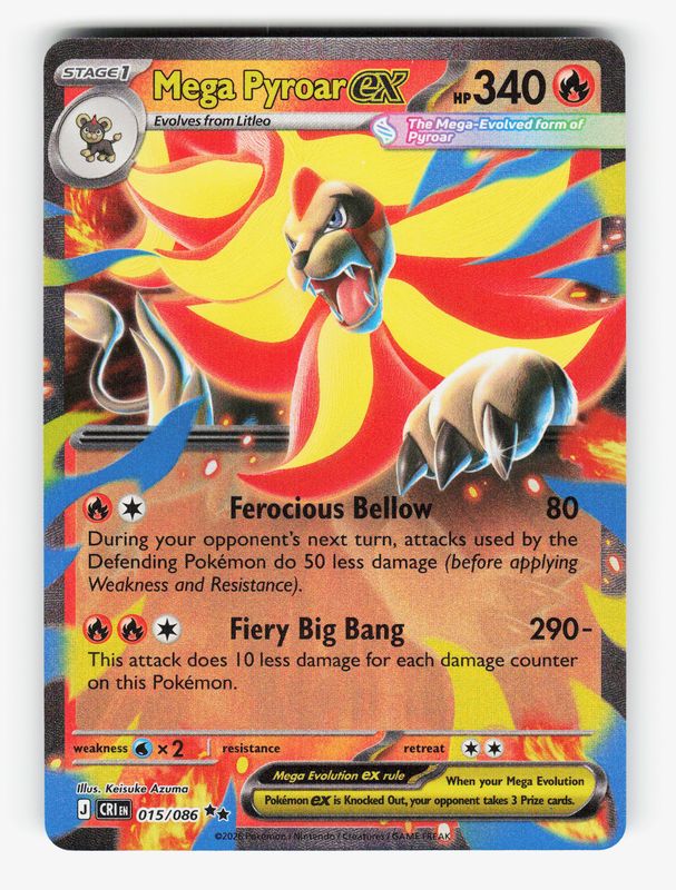 Mega Pyroar ex - 015/086 - Holofoil