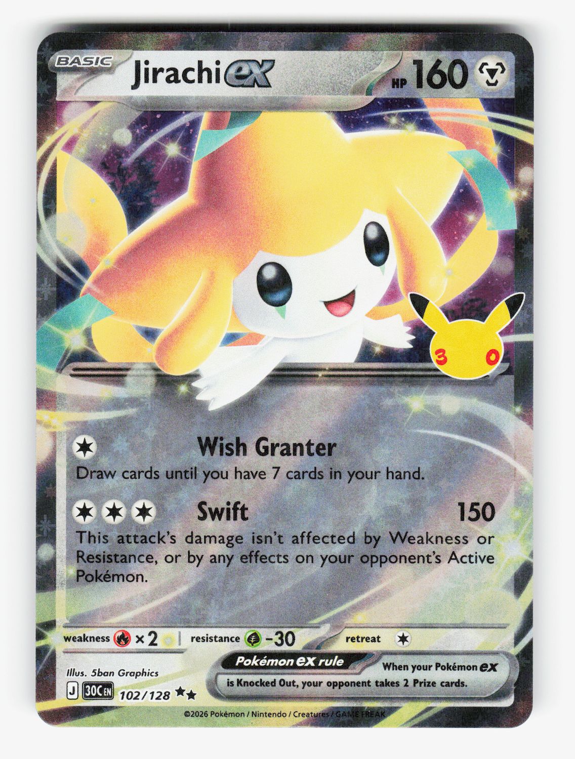 Jirachi ex - 102/128 - Holofoil - B