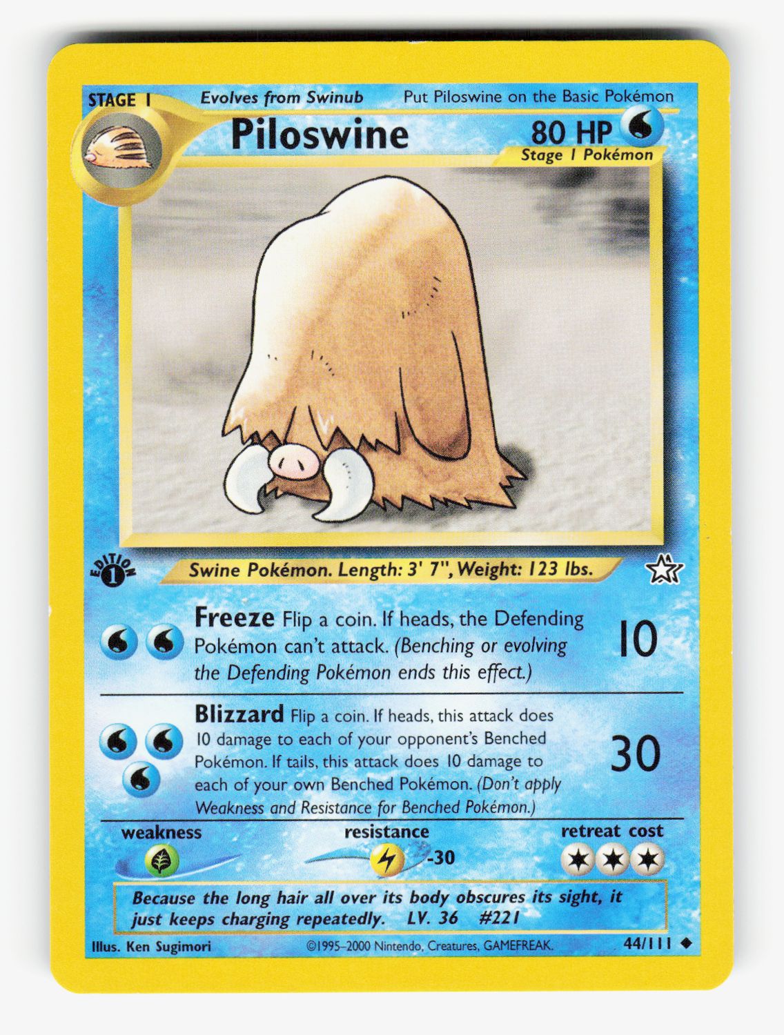 Piloswine - 044/111 - 1st Edition Normal