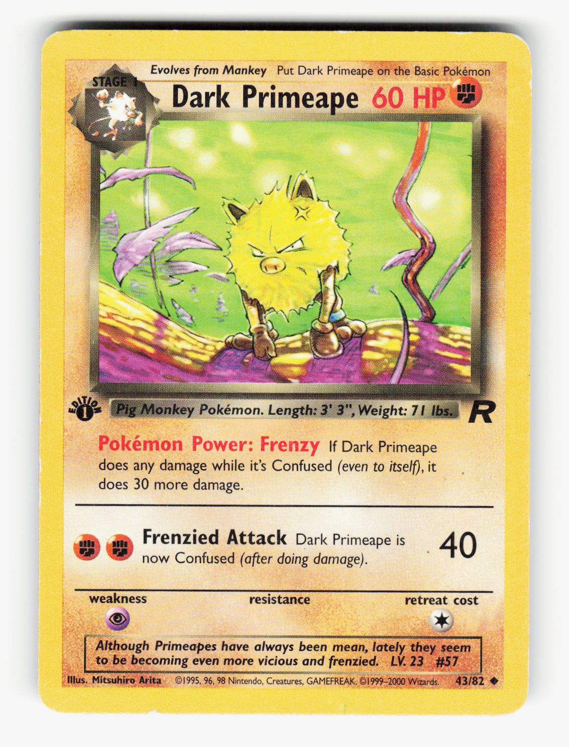 Dark Primeape - 43/82 - 1st Edition Normal - B