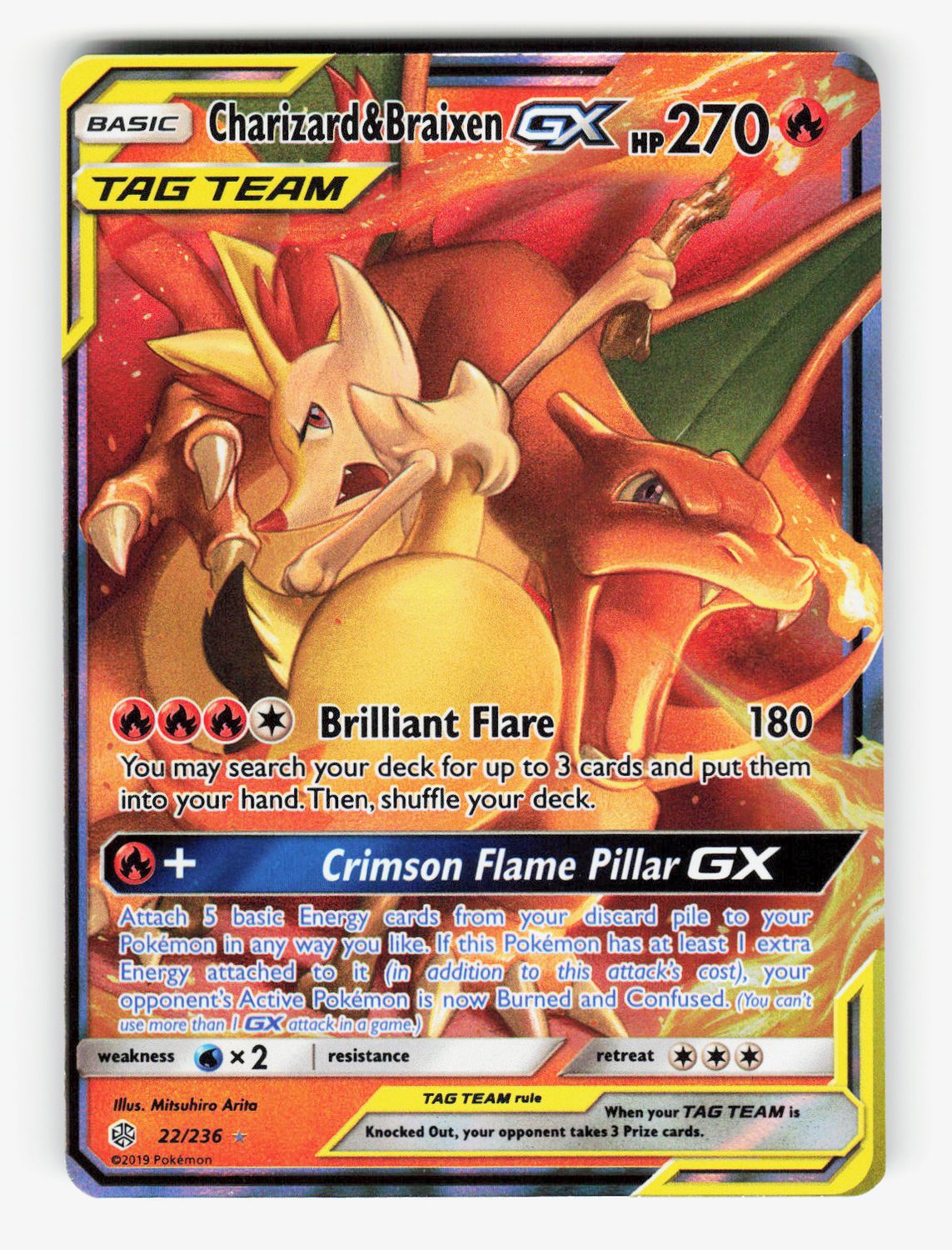 Charizard &amp; Braixen GX - 22/236 - Holofoil