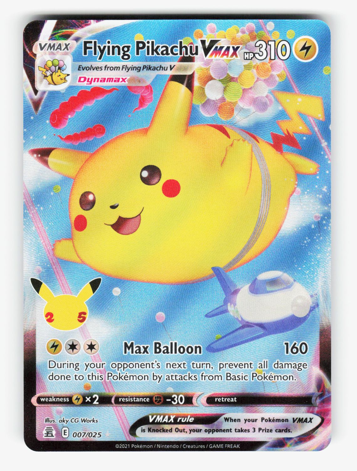 Flying Pikachu VMAX - 007/025 - Holofoil