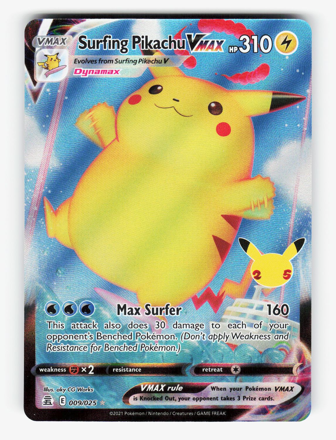 Surfing Pikachu VMAX - 009/025 - Holofoil