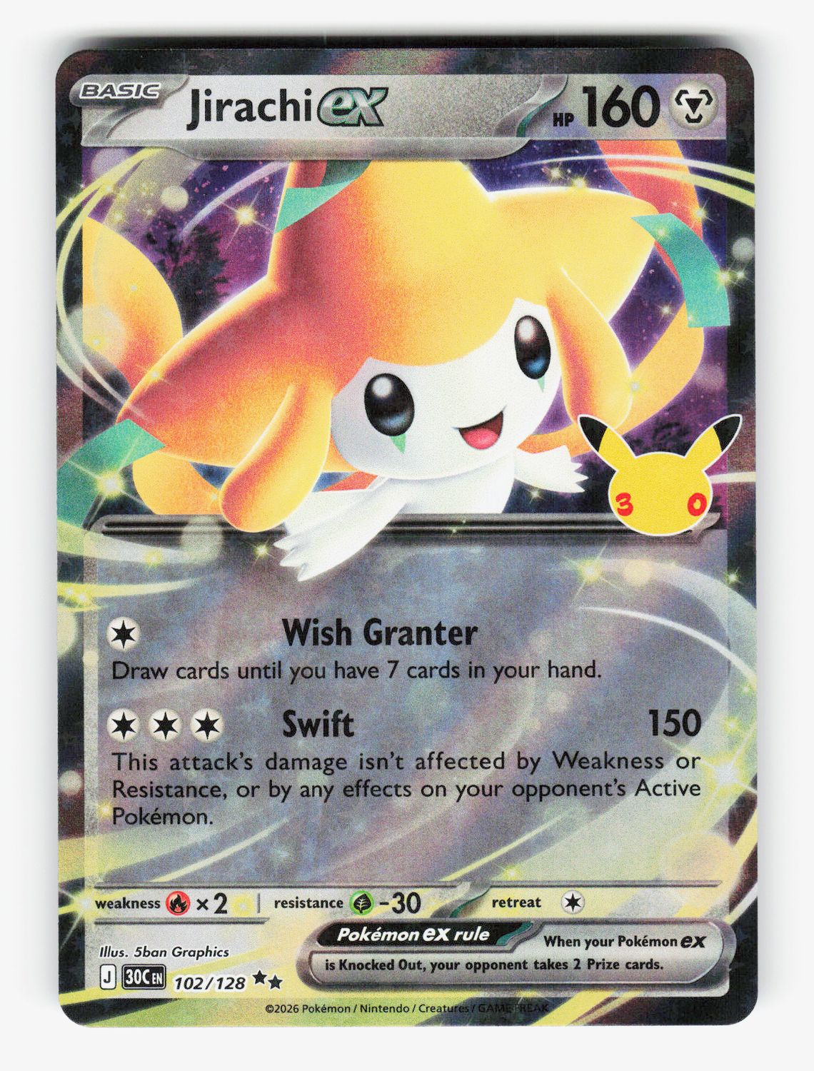 Jirachi ex - 102/128 - Holofoil - A