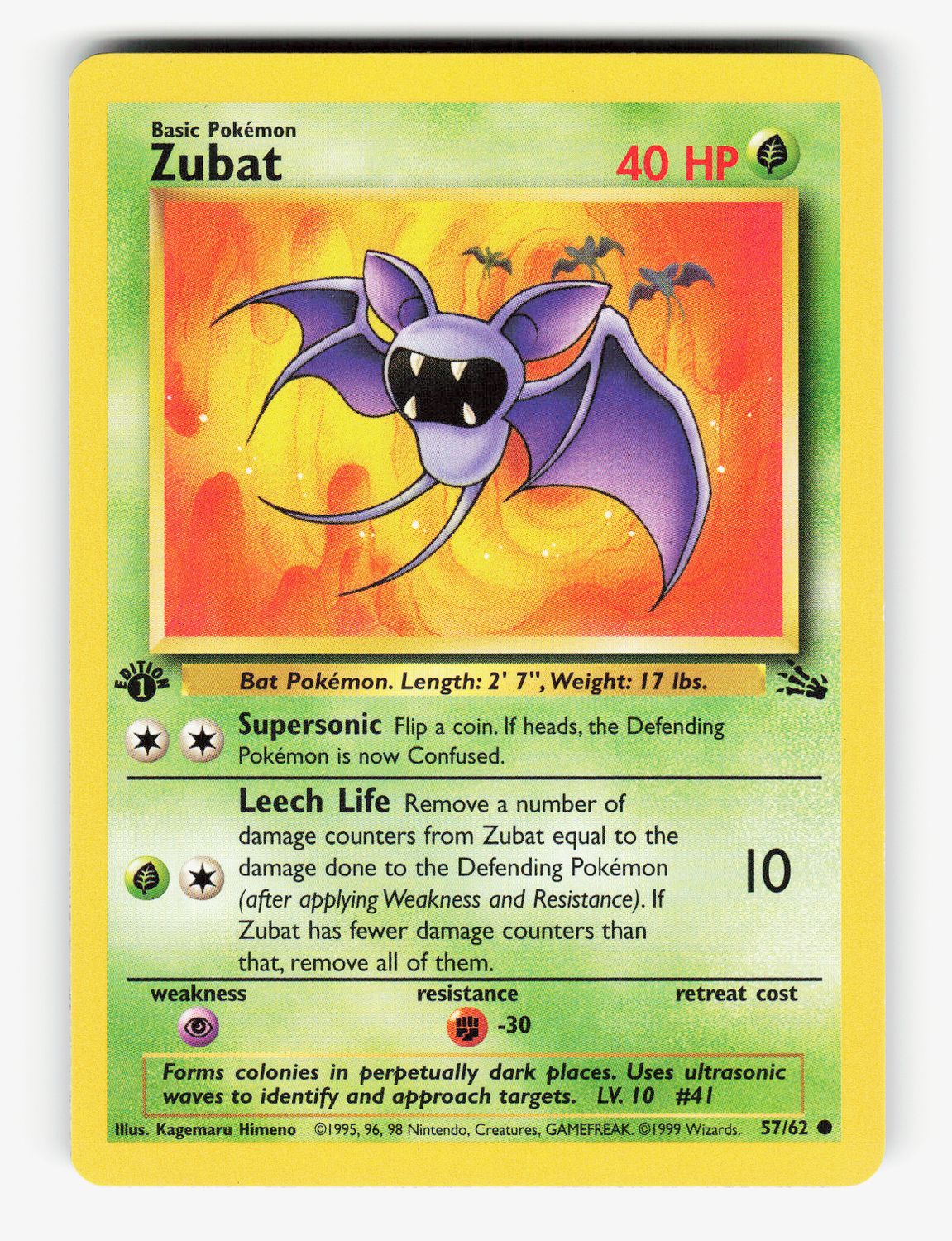 Zubat - 57/62 - 1st Edition Normal