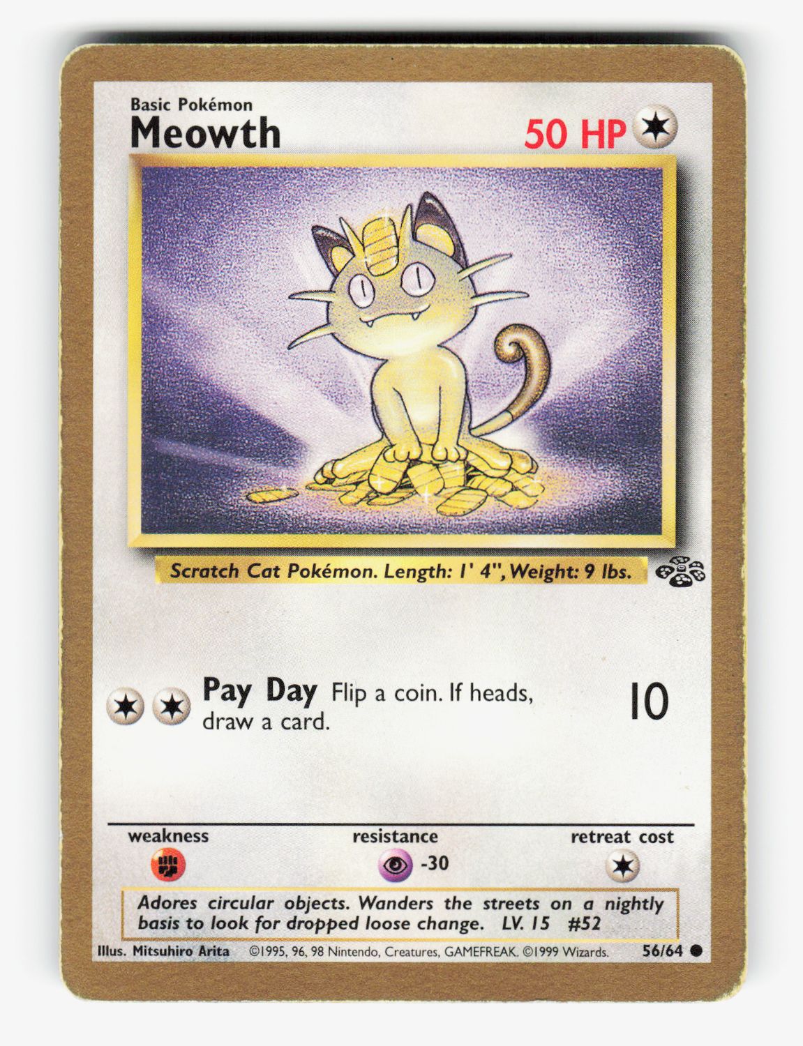 Meowth - 56/64 (Gold Bordered Promo) - Normal - A