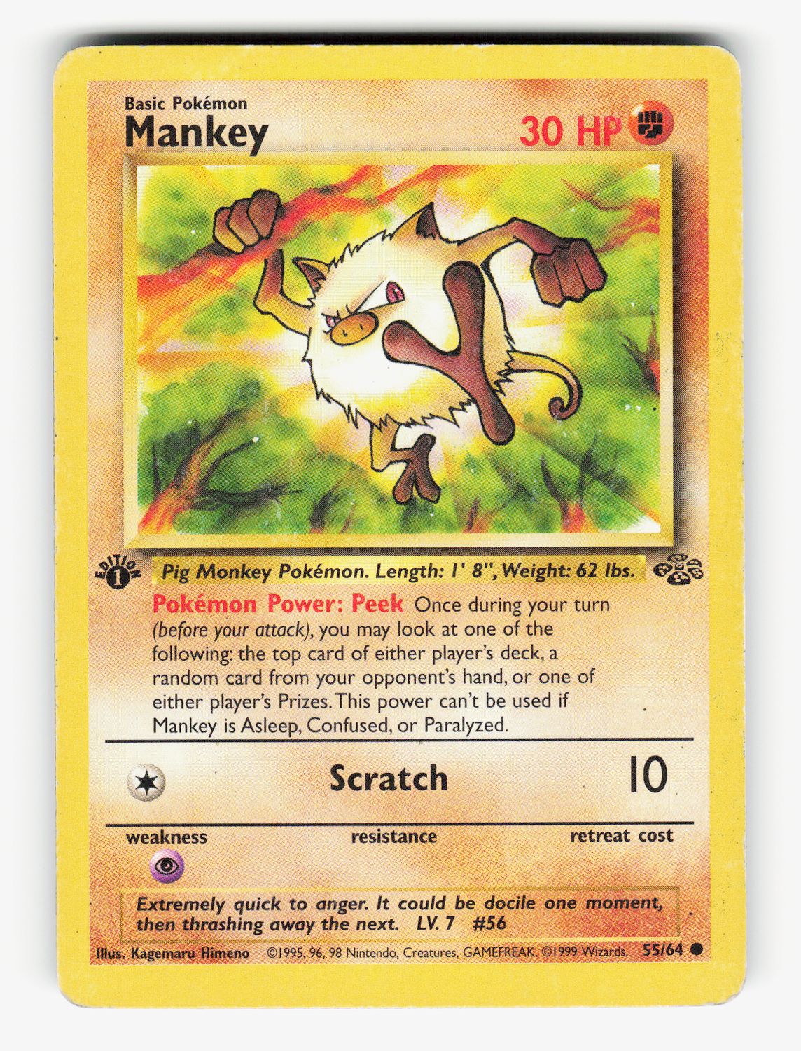 Mankey - 55/64 - 1st Edition Normal