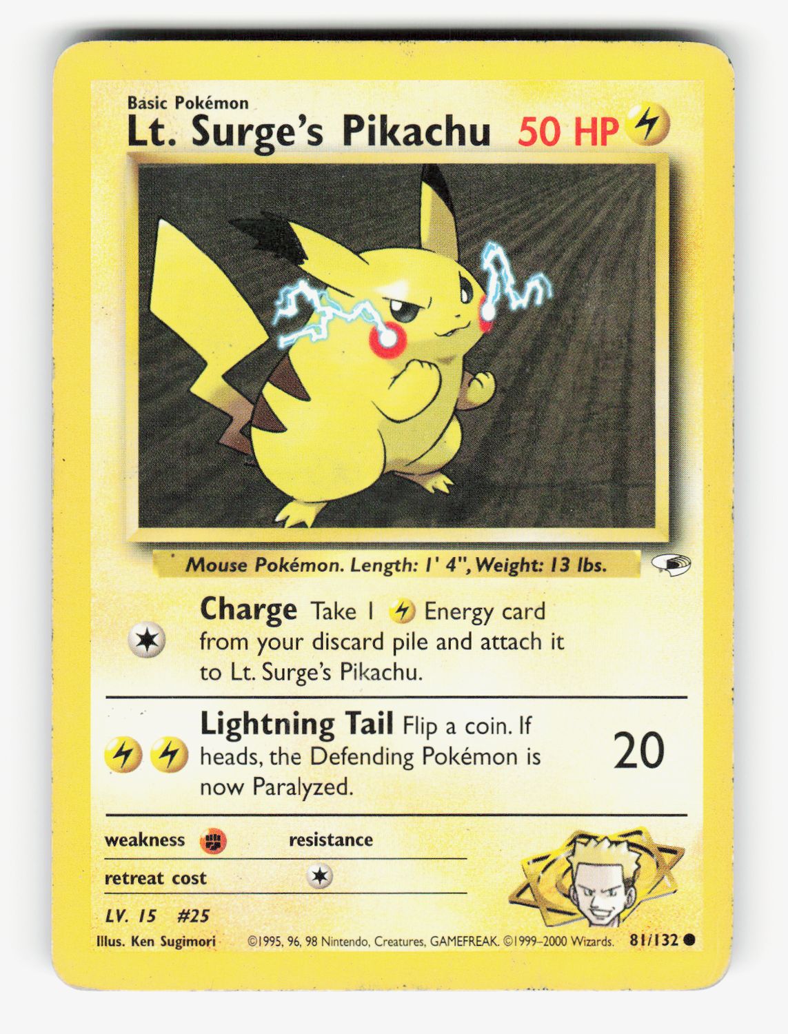 Lt. Surge's Pikachu - 081/132 - Unlimited Normal