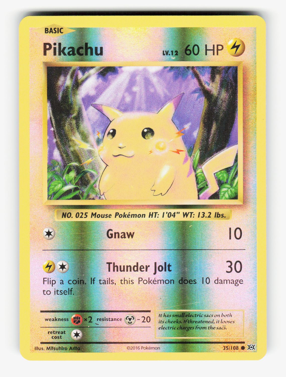 Pikachu - 35/108 - Reverse Holofoil