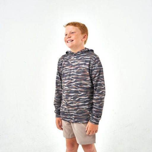 YOUTH PERFORMANCE HOODIE, Colour: TIGER STRIPE CAMO - WETLAND, Size: 2T