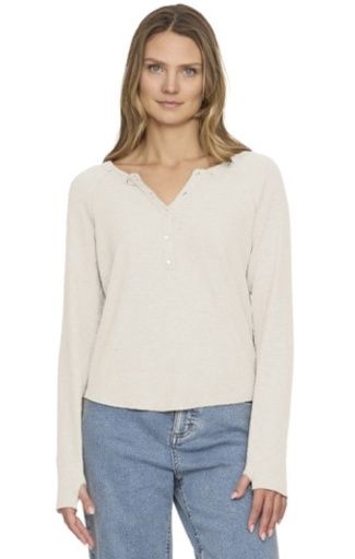 CAMBRIA EMBROIDERED WAFFLE HENLEY
