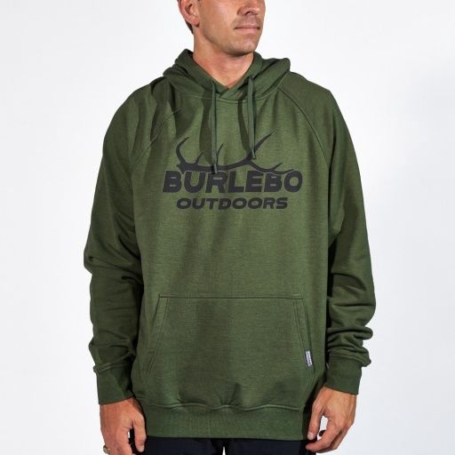 FLEECE HOODIE -ELK HORN - OLIVE